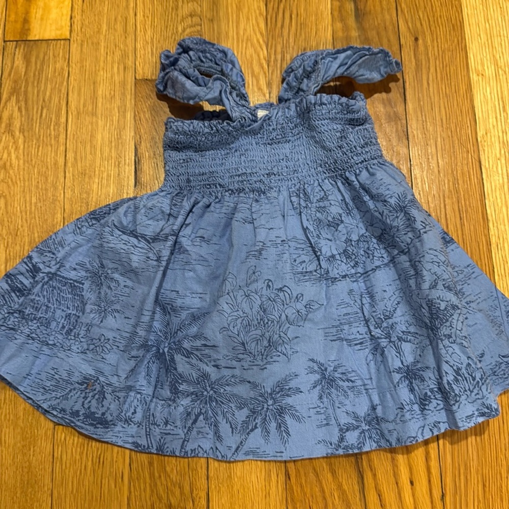 Blue palm tree dress 3-6 mos gap